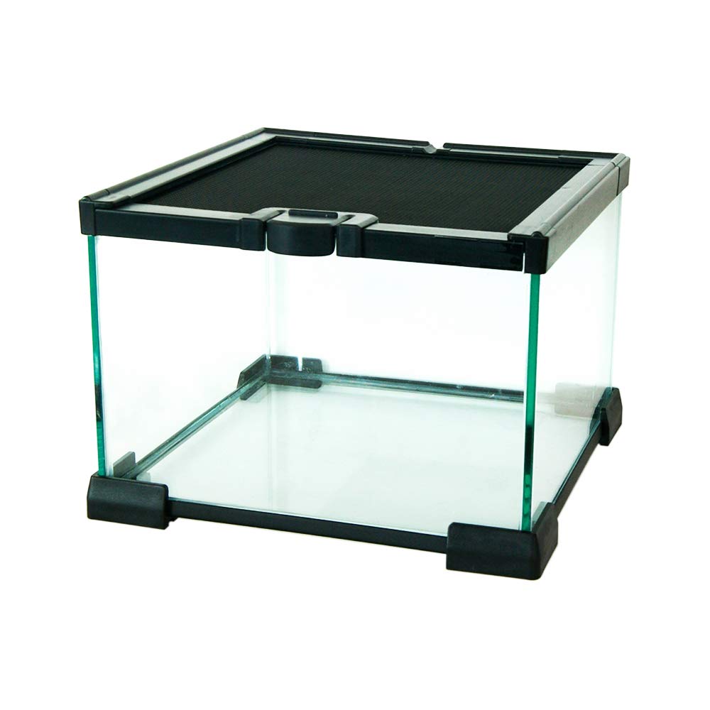 Komodo Nano Habitat with Secure Sliding Mesh Lid & Waterproof Raised Base Stackable for Hatchlings, Snakes & Amphibians