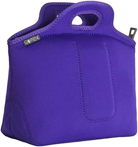 Neoprene | Purple | Insulated Lunch Bag For Women | X-LARGE | Reusable Gourmet Purple Lunch Tote Bags For Women With Zipper | Utensil Pocket | 14 x 13 x 6.5 inches | By GOPRENE