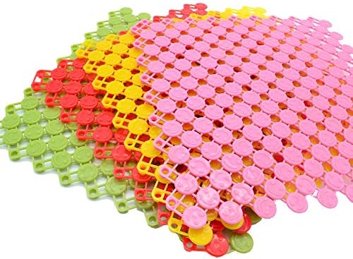 4-Pack Pet Mat for Bunny Rabbit Cage, 9.5 x 9.5 Inches Per Piece Plastic Feet Pad Water Leak Holder in Cages Bunny Dutch Pig Guinea Pigs Mats, Work Most Fine for Smaller Breeds (Sky Blue)