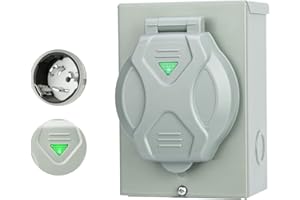 ShinePick 50 Amp Generator Power Inlet Box, NEMA 3R Power Inlet Box,125/250V 12500W Outdoor Receptacle Generator Outlet for Outdoor,3 Prong Generator Cord Receptacle Transfer Switches Weatherproof