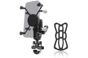 Strg Phone Mount with U-Bolt Base, Handlebar Phone Holder for Rails 0.5'' to 1.25'' in Diameter for 6" Phone Bike Motorcycle ATV/UTV and More Rails