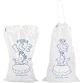 10 Count 8 Lb. Drawstring Closure 11 x 18 Ice Storage Bags, Reusable Ice Cubes Bags for BBQ Camping Freezer & Takeaway