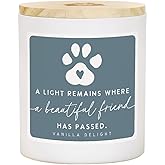 Simply Said, INC Dog Memorial Candle, A Light Remains Where a Beautiful Friend Has Passed, Pet Loss Gifts, Soy Vanilla Candle, Made in USA CDL1026