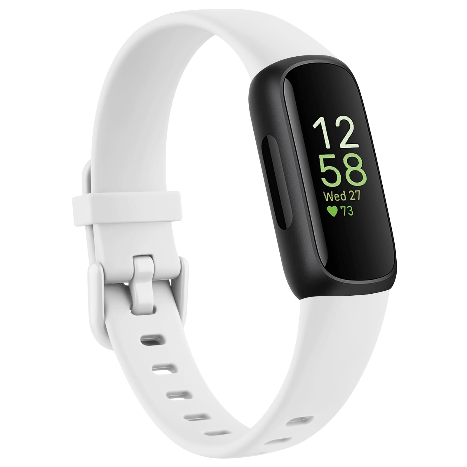 Tobfit Replacement Strap for Fitbit Inspire 3, Soft Silicone Wristband Watchband Accessory (White)