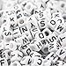 Quefe 800pcs Letter Beads Alphabet Beads with 1 Roll Elastic Crystal String Cord for Jewelry Making for Kids DIY Bracelets, Necklaces(6mm)