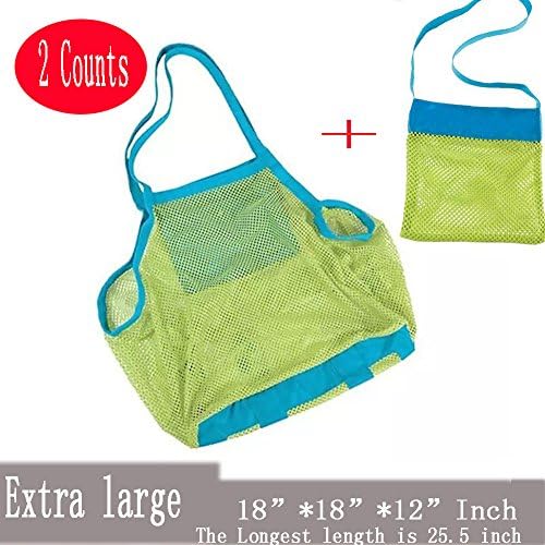 Beach Mesh Tote Bag Beach Children Toys/ Shell Bag Sand Away for the Beach, Pool, Boat - Perfect for Holding Childrens' Toys (Xl Size) (Yellow)
