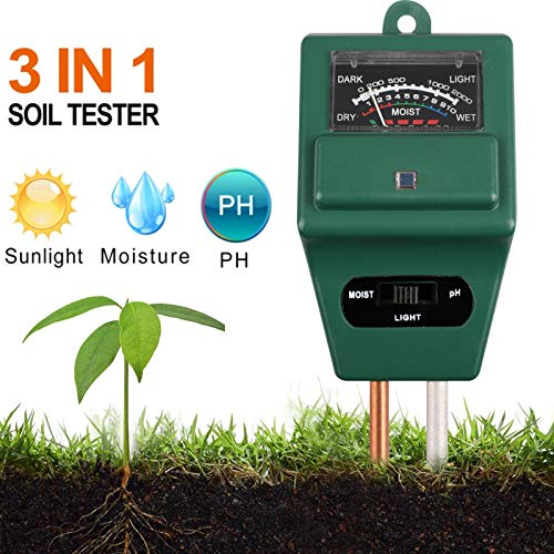 YIDENG Soil Tester Meter, 3-in-1 Soil Test Kit for Moisture/Light/Ph Moisture Meter for Garden Farm Lawn Plant Herbs Indoor Outdoors (No Battery Needed) Plant Care Soil Ph Meter (Square)
