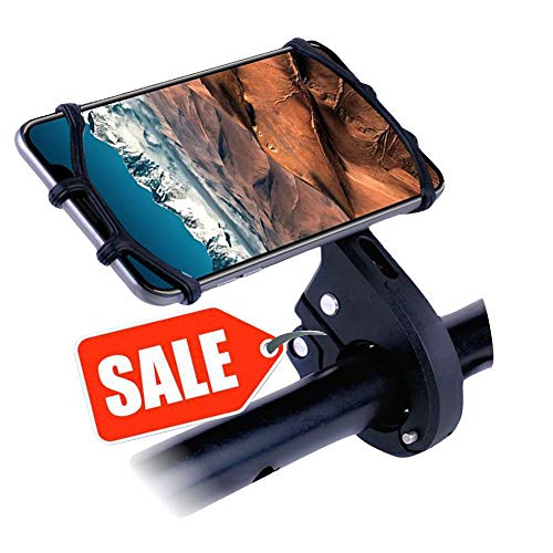 Bike Motorcycle Phone Mount，Premium Silicone Upgraded Bicycle Holder，Universal Adjustable 360° Rotation for iPhone 5 6 7 8 X Plus, Samsung,Galaxy,Nexus,HTC,LG,BlackBerry