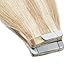 Tape in Human Hair Extension Ash Blonde Mixed Bleach Blonde (#18/613) 18’’Long Straight Human Hair 100% Remy Hair Bonding Double Sided Tape Seamless Skin Weft Hair 20pcs/50g + 10pcs Free Tapes