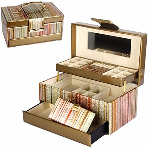 QPSSP Casket Princess European Style Wooden Cosmetic Box, First Hand Decoration Case, Jewelry Box, Gift Article, Female,F