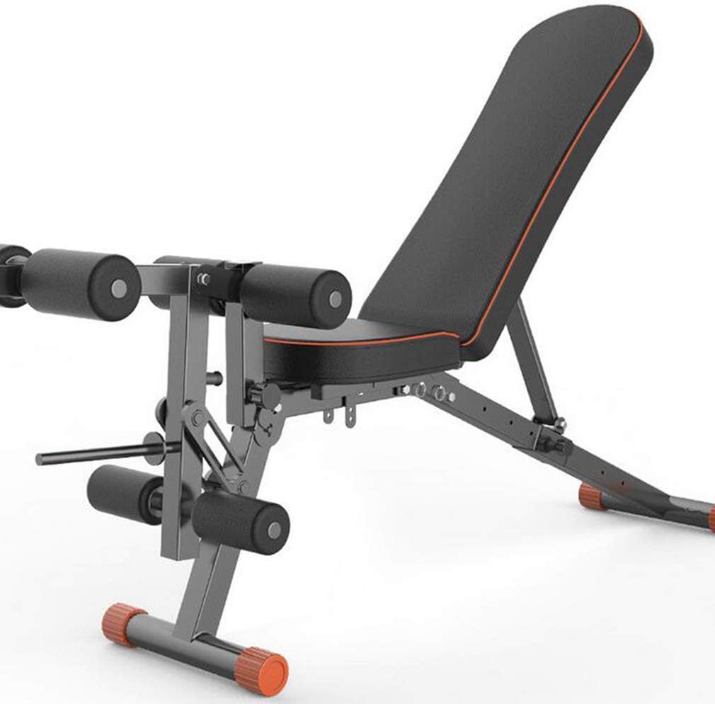 CUUYQ Weight Bench Multi Purpose, Weight Bench Adjustable Exercise Utility Bench Folding Fitness Benches/Sit-Up Board/Sit Up Bench for Whole Body Exercise,Black