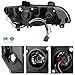 AKKON - For Pontiac G8 Black Bezel DRL Daylight LED Projector Replacement Headlights Front Lamps Left/Right Pair