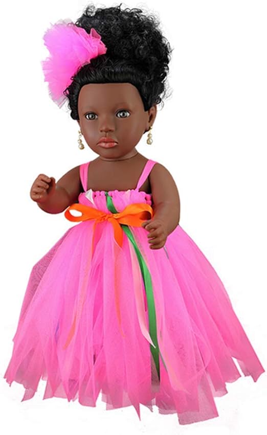 ZSHIYYZSH Muñecas Negras Muñeca Africana De Moda Cuerpo Negro 45cm Muñeca Negra Africana Simulación Muñeca Tutu Muñeca Princesa,Pink: Amazon.es: Hogar