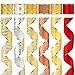 Alonsoo Wired Christmas Ribbon，Sparkling Fabric Crafts Gift Wrapping Ribbons Assorted Organza Swirl Sheer DIY Floral Christmas Design Decorations 36 Yards (6 Roll x 6 yd) by 2.5 inch, Red/Gold…