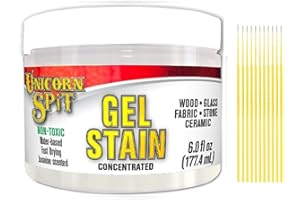 Unicorn SPiT Gel Stain Bundle - 6 fl oz: Concentrated Gel Stain for Arts and Crafts with Trebbies Detail Sticks (White Ning). Wood, Glass, Fabric, Stone and Cermaic.