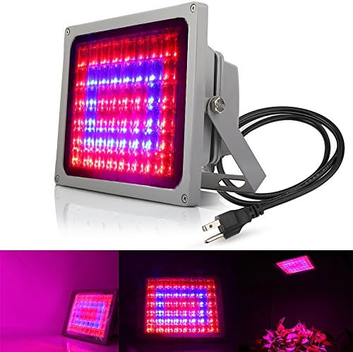 100W LED Grow Light Waterproof, EnerEco Plant Lamp Bulb for Indoor outdoor Plants Greenhouse Hydroponic, Hanging Flood light Kit with US plug,Growing Light with 48 LEDS(32 Red &amp; 16 Blue) AC85-265V