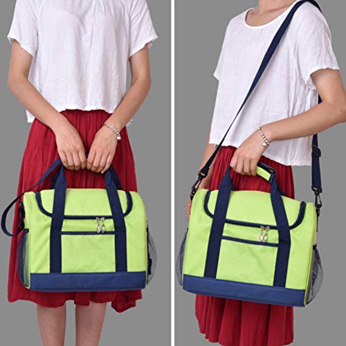 Wingbind Large Family Cool Bags Insulated Waterproof Food Carrying Cooler Bag Portable Shoulder Strap Drinks Carrier BBQ Camping Picnic,Green 14L
