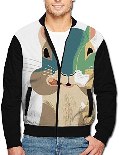 WOXIANJIN Mens Casual Jacket Front-Zip Jacket Squirrels Fat Face Christmas Mens Jackets and Coats