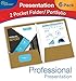 New Generation - Gold 2 Pocket Folders, Durable Heavy Duty High Gloss Laminated Presentation Folders Hold Letter Size Sheets with a die-Cut Business Card Holder, 6 Pack (7669-25)