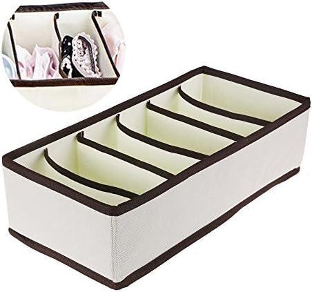 MACRHEE--6 Cells Underwear Bra Socks Ties Drawer Closet Organizer Storage Box Container