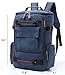 Canvas Backpack, Aidonger Vintage Canvas School Backpack Hiking Travel Rucksack Fits 15'' Laptop (Dark Blue)