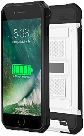 Indmird 3000mAh Dust-Proof Shockproof Charger Case, for iPhone6/6s/7/8 Battery Case,for Riding/Climbing/Hiking (White for iPhone 6/6s/7/8)