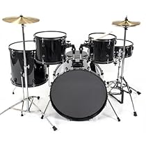 Best Choice Products Drum Sets-1263 5 Piece Complete Adult Drum Set with Cymbals, Full Size (Black)
