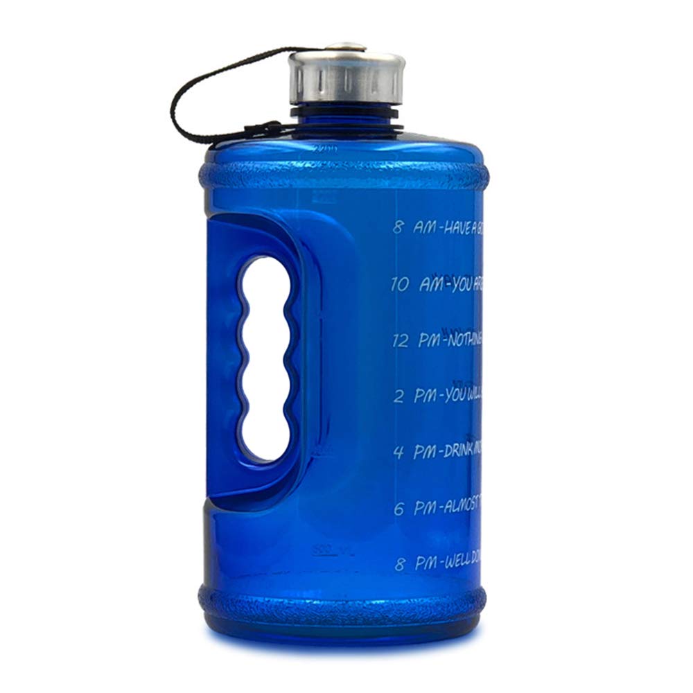 Decdeal 2.2L Motivation Water Bottle with Time Marker Outdoor Hiking