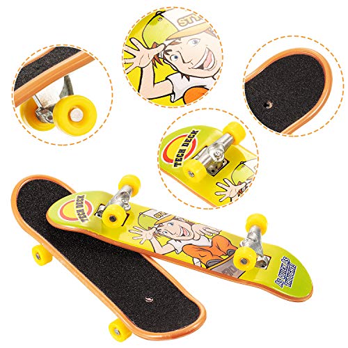 image for Gejoy 16 Pieces Finger Skateboard Finger Bike Set Mini Skateboard Fing