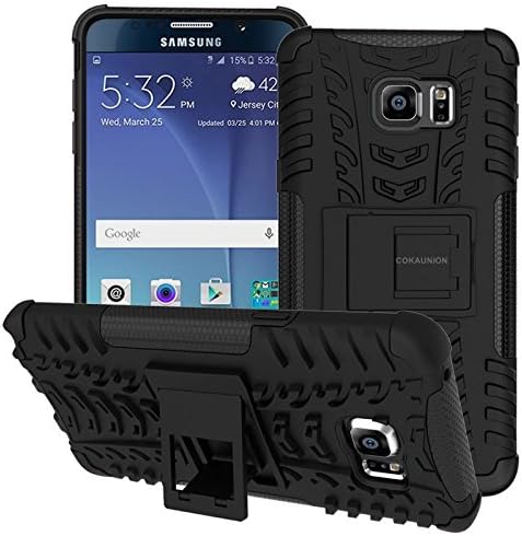 Galaxy Note 5 Case COKAUNION Cool Series Dual Layer Hybrid Shockproof Full Body Protective Case with Stand for Samsung Galaxy Note 5 (Black)