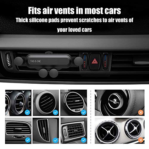 Car Phone Holder, Air Vent Mount Cell Phone Holder, Megafeis Gravity Auto Clamping and Retracting, 360 Degree Viewing Angle for 4.7 to 6.5 inches Mobile Phones. - Thumbnail 5