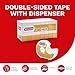 XFasten Clear Double Sided Tape with Dispenser, 3/4-Inch x 500-Inch (8 Pack) - Yellowing Resistant Double Sides Sticky Adhesive Tape with Dispenser
