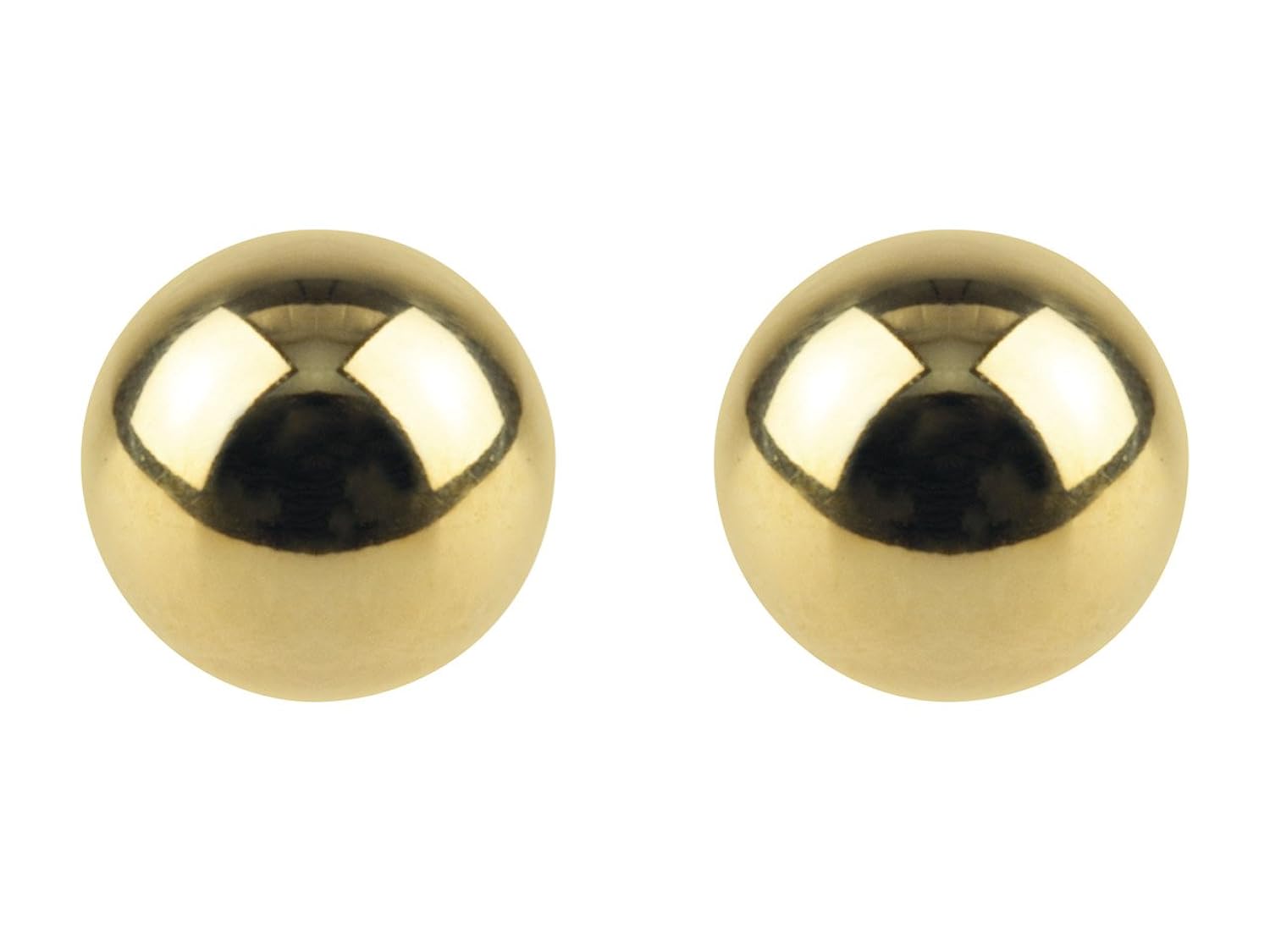 Precious Jewels UK ct oro Amarillo Bola Stud Pendientes mm