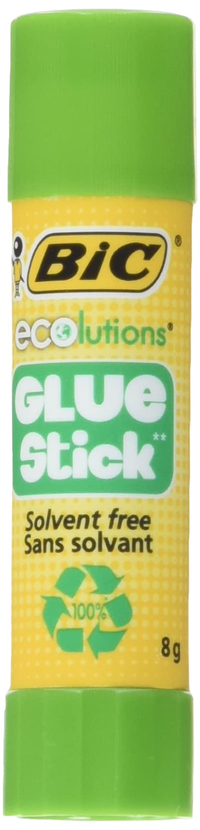 BIC Ecolutions Glue Stick 8 g, Pack of 5, Assorted Colours