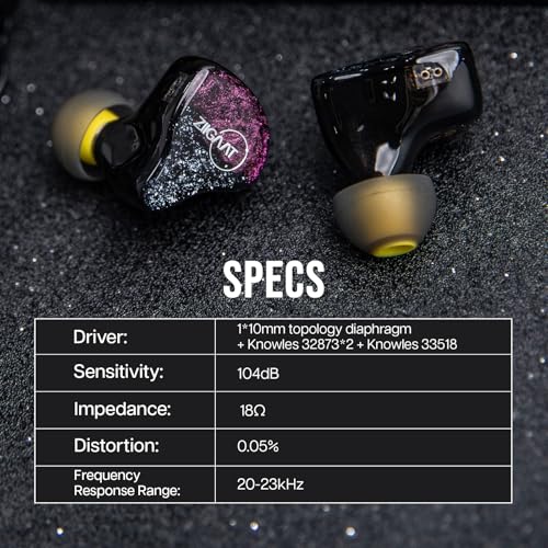 Linsoul ZiiGaat Odyssey In-Ear Earphones, 1DD+3BA IEM Hybrid Wired Gaming Earbuds, Professional Noise Isolating Earphones with Detachable Cable for Bass Lovers