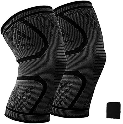 Knee Sleeve Support Compression Brace Stay-Put Breathable - for Arthritis, Running, Joint Pain Relief, Meniscus Tear, Faster Injury Recovery, Basketball, Biking, Sports for Men & Women,1 Pair