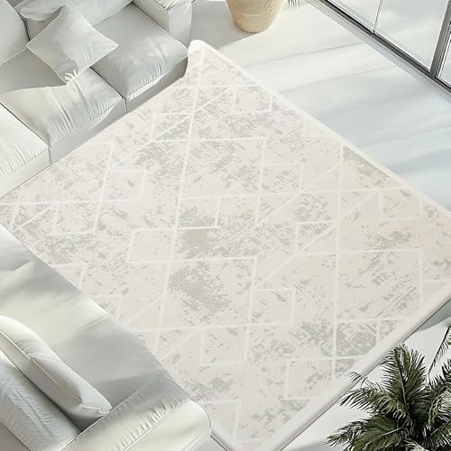 Leesentec Carpet Salon 200x300 Room Rugs Cream Ivory White White Baby Child Vinyl Short Hair Modern Abstract Geometry Soft Non-Slip Bedroom Accessories