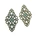 40pcs Craft Supplies Mixed Flower Scroll Links Lozenge Rhombus Wrap Connectors Charms Pendants for Crafting, Jewelry Findings Making Accessory for DIY Necklace Bracelet (M058)