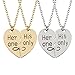 Tinksky 50cm Her One His Only Necklace Valentine Relationship Necklace for Lovers Couple Valentine's Day Gift (Gold)