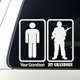 My Grandson Your Grandson Family - Sticker Bumper Decal Window - Navy Army Marine Air Force National Guard Service Protection