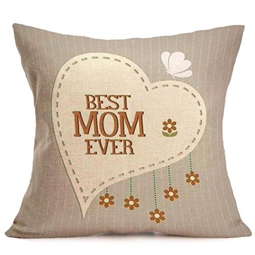 Pillow Cases Happy Mother's Day Sofa Bed Home Fresh Decoration Festival Pillow Sham Cushion Cover Pillowslip (C, S)