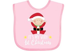 inktastic Babys 1st Christmas Santa Claus Baby Bib