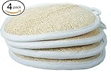 Top Quality Exfoliating Loofah Pad Scrubber (Pack of 4) - Natural Sponge for fresh & clean Bath Sponge Pad for Your skin -Clean With Nature.