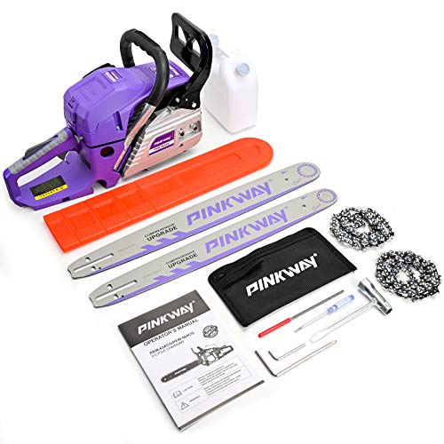 PINKWAY 2Cycle 56CC Saw Gas Powered Chainsaw 20" Chain Saws Petrol Saw