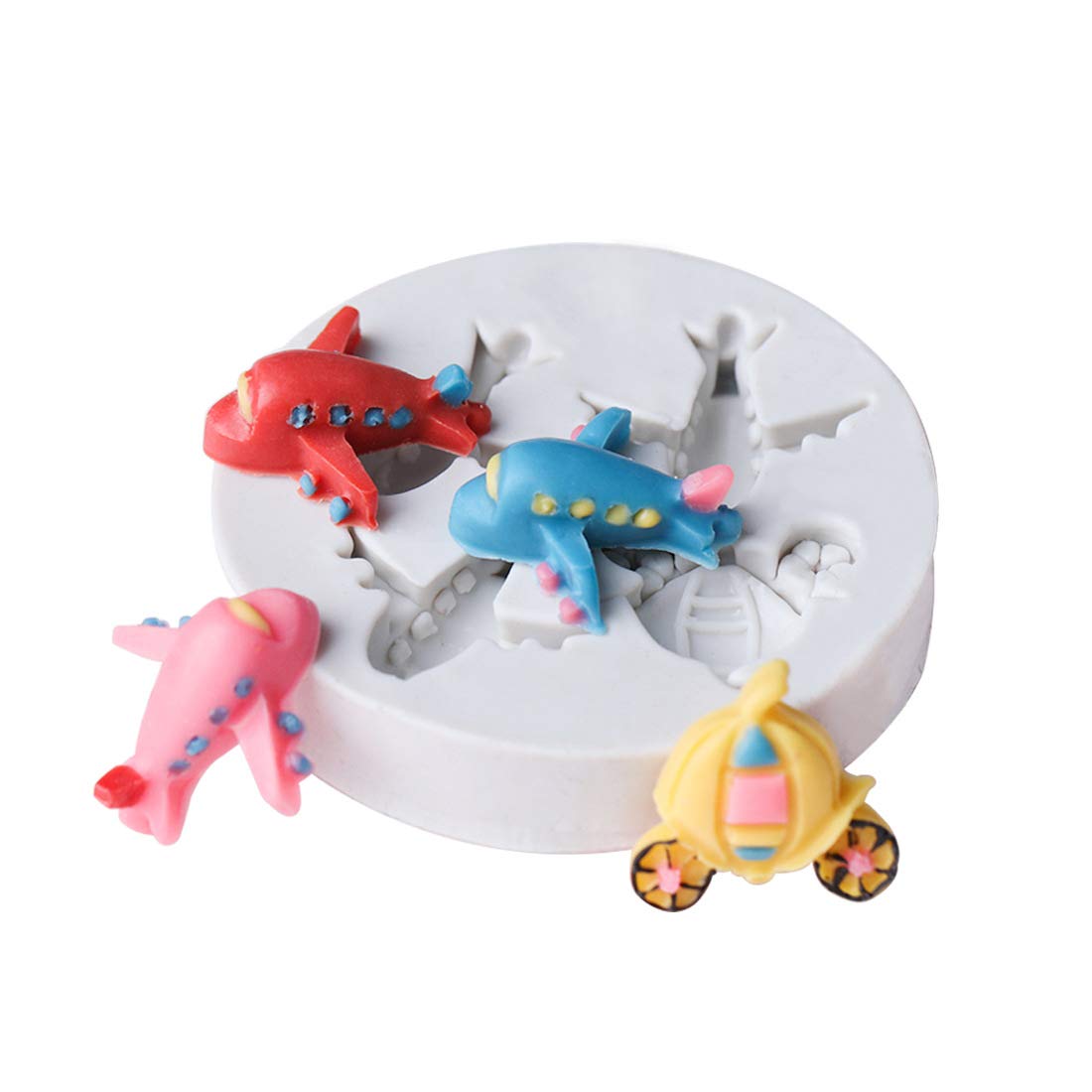 Airplane Silicone Fondant Mold Cake Cupcake Topper Decorating Tool Chocolate Gum Paste Sugar Craft Mould Aircraft Polymer Clay Resin Wax Melt Mold