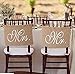 Borang Mr. & Mrs Burlap Chair Banner Set Bride & Groom Chair Signs for Wedding Decorations, Engagement Party Supplies