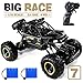 JACKEETD Monster Truck 2.4Ghz Radio Remote Control Trucks, 1/16 Scale Off Road RC car with Two Rechargeable Batteries, Racing RC Truck for All Adults and Kids - Black
