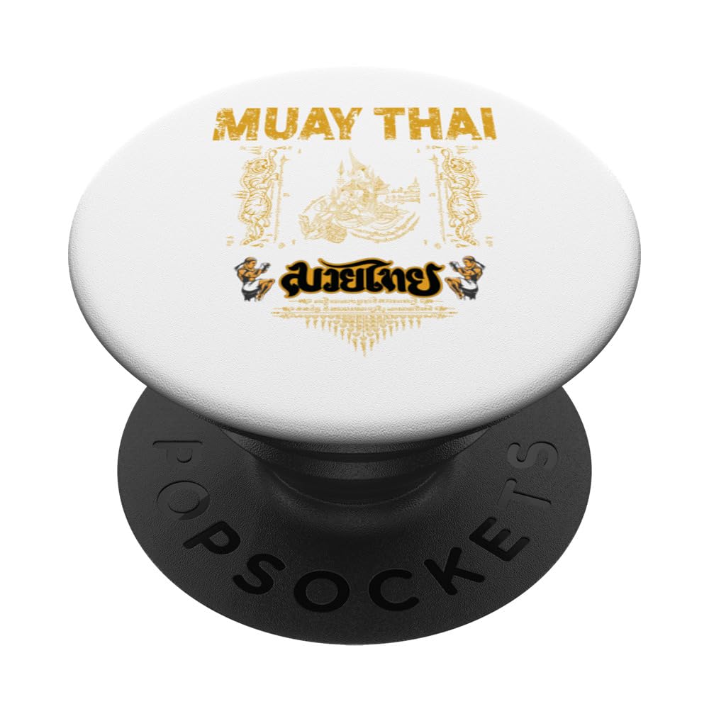 Sawadee thai traditional sak yant thai twin tiger muay thai PopSockets Swappable PopGrip
