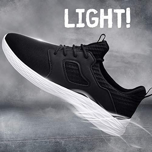 DierCosy Gym Shoes for Men Tennis Shoes Lightweight Non Slip Sneakers Mens Slip-On Shoes Athletic Running Walking Shoes Black 9.5