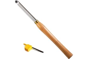 DIRTECH Finisher Woodturning Tool Wood Lathe Carbide Tipped Bended Chisel Tool with 16mm Round Carbide Insert, 16 inch Length